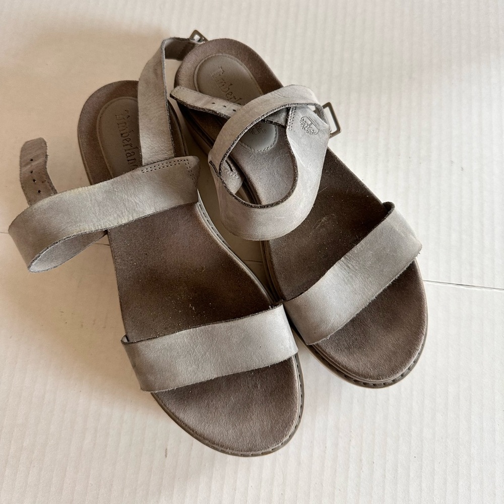 Timberland Buckle Platform Grey Sandals